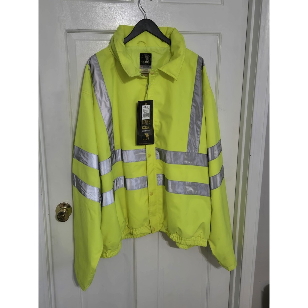 Berne Workwear‎ Hi- Vis Rain Jacket HVJ101 4XLR Mens NWT work jacket